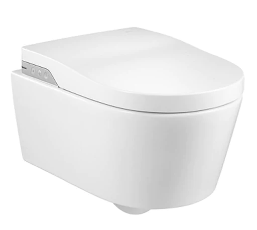 Подвесной унитаз-биде с горизонтальным выпуском, безободковая технология Rimless