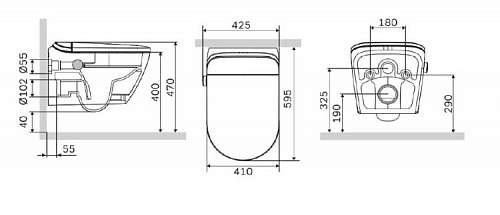  Умный унитаз-биде, с автосмывом белый Smartflow SMF3017T-WH