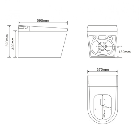 Bequem Электронный унитаз-биде подвесной белый Abber AC1119S