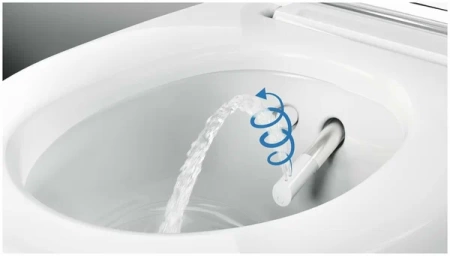 Mera Comfort Подвесной унитаз-биде 59х36 см, панель глянцевый хром Geberit 146.214.21.1