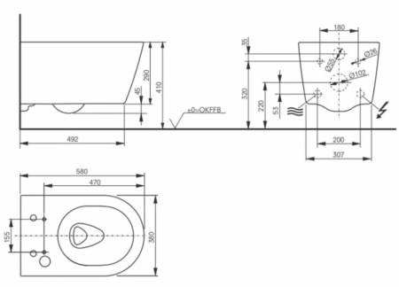 RP Унитаз подвесной для крышки-биде Washlet RX TOTO CW542ERY