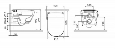  Умный унитаз-биде, с автосмывом белый Smartflow SMF3017T-WH