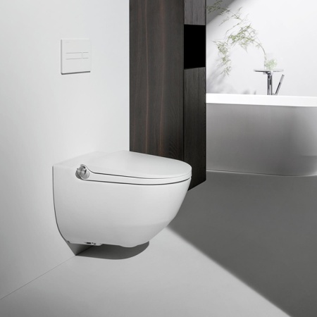 Cleanet Riva Унитаз подвесной 60х39.5х40.5 см с сиденьем-биде белый матовый Laufen 8.2069.1.757.000.1