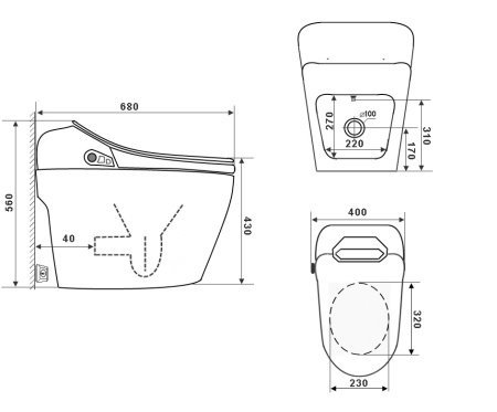 Timo Электронный напольный унитаз-биде Abber TE-731