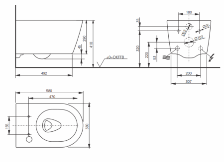 RP Унитаз подвесной для крышки-биде Washlet RX TOTO CW542EY
