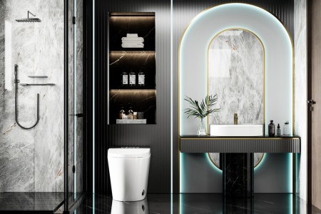 Bequem Электронный унитаз-биде приставной белый Abber AC1116S