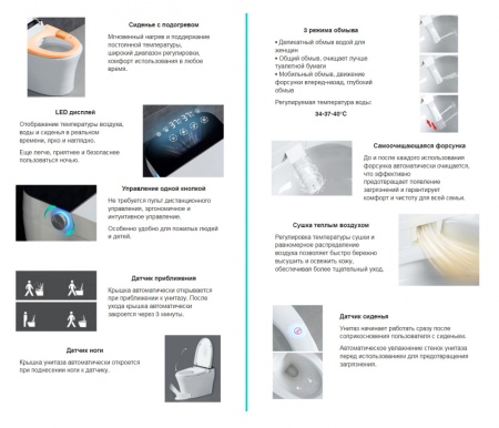 Bequem Электронный унитаз-биде подвесной белый Abber AC1119S