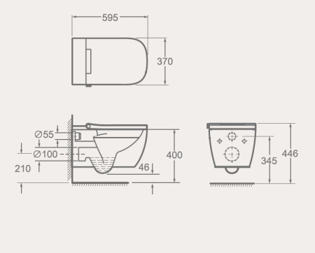 Mi Smart Умный подвесной унитаз Uni-Flow CH10166ZR